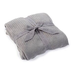 Barefoot Dreams CozyChic Lite Ribbed Throw Blanket Pewter Grey B463 New with Tag